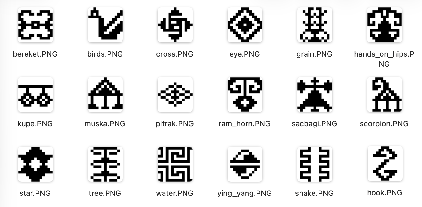 Anatolian Kilim Motifs integrated in the code